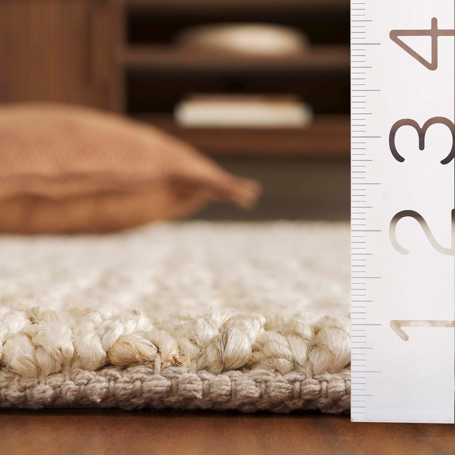 image:imageSAFAVIEH Area Rug 8x10 Natural Fiber Collection Large Bleach Color amp Ivory Flat Weave Jute Ideal for Living Room Bedroom Dining Space NFB876BBleachIvory
