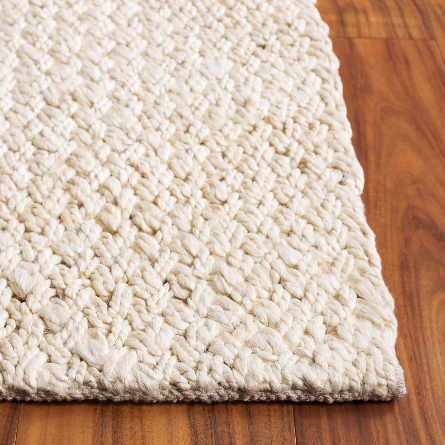 image:imageSAFAVIEH Area Rug 8x10 Natural Fiber Collection Large Bleach Color amp Ivory Flat Weave Jute Ideal for Living Room Bedroom Dining Space NFB876BBleachIvory