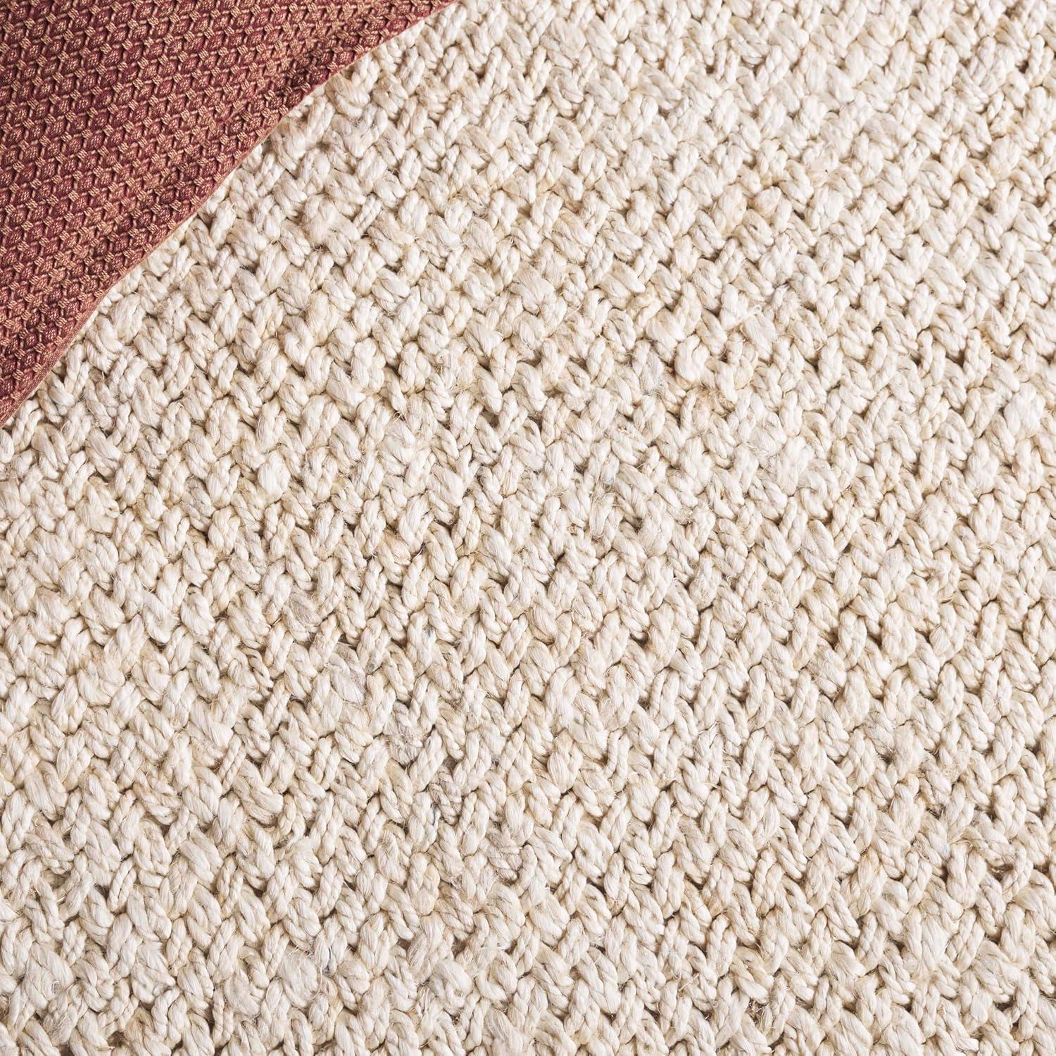 image:imageSAFAVIEH Area Rug 8x10 Natural Fiber Collection Large Bleach Color amp Ivory Flat Weave Jute Ideal for Living Room Bedroom Dining Space NFB876BBleachIvory