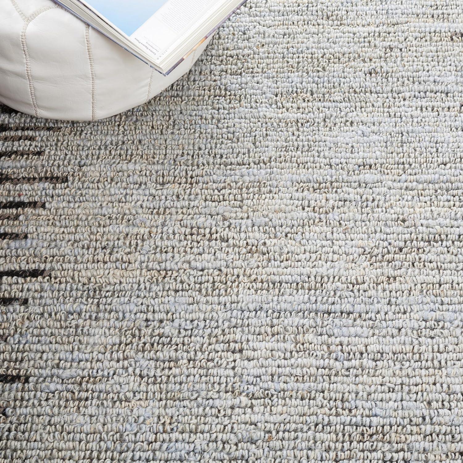 image:imageSAFAVIEH Area Rug 8x10 Natural Fiber Collection Large Grey amp Black Handmade Wool amp Jute Farmhouse Style Ideal for Living Room Bedroom Dining Space NF953FLight BlueBlack