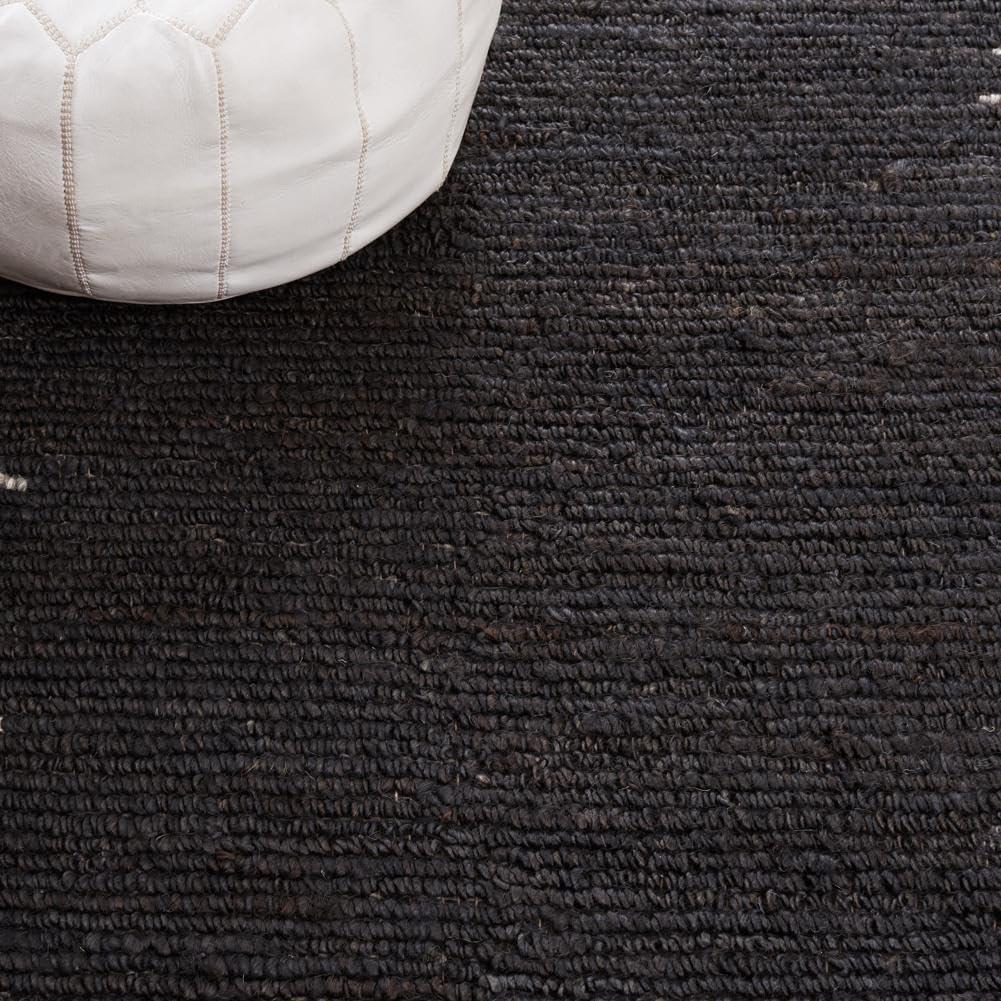 image:imageSAFAVIEH Area Rug 8x10 Natural Fiber Collection Large Grey amp Black Handmade Wool amp Jute Farmhouse Style Ideal for Living Room Bedroom Dining Space NF953FBlackBeige