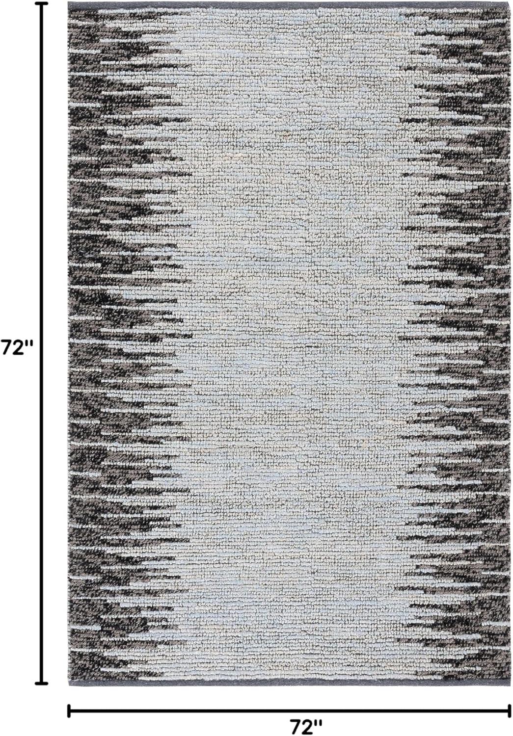 image:imageSAFAVIEH Area Rug 8x10 Natural Fiber Collection Large Grey amp Black Handmade Wool amp Jute Farmhouse Style Ideal for Living Room Bedroom Dining Space NF953FLight BlueBlack