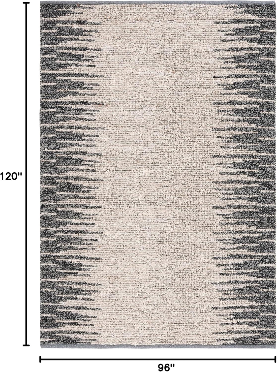 image:imageSAFAVIEH Area Rug 8x10 Natural Fiber Collection Large Grey amp Black Handmade Wool amp Jute Farmhouse Style Ideal for Living Room Bedroom Dining Space NF953FLight GreyBlack