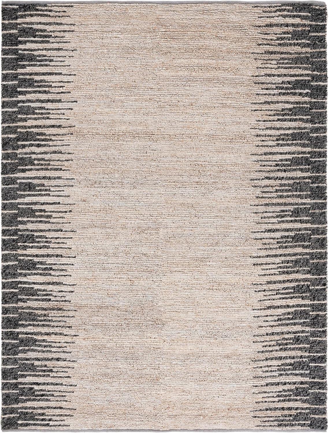 image:imageSAFAVIEH Area Rug 8x10 Natural Fiber Collection Large Grey amp Black Handmade Wool amp Jute Farmhouse Style Ideal for Living Room Bedroom Dining Space NF953FLight GreyBlack