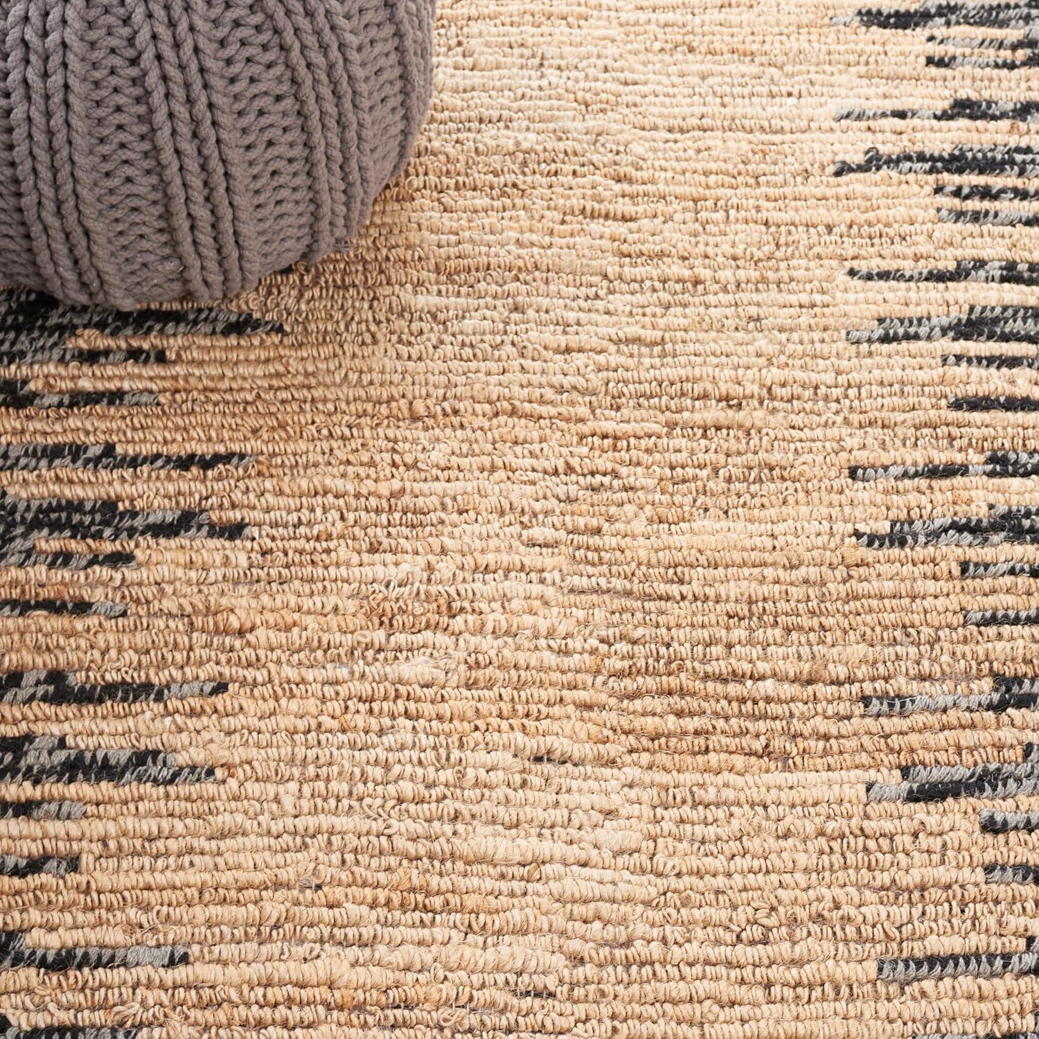 image:imageSAFAVIEH Area Rug 8x10 Natural Fiber Collection Large Grey amp Black Handmade Wool amp Jute Farmhouse Style Ideal for Living Room Bedroom Dining Space NF953FNaturalBlack