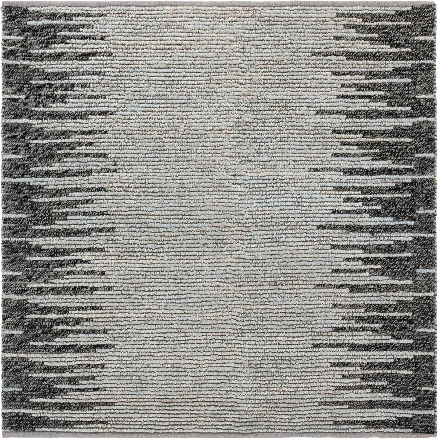 image:imageSAFAVIEH Area Rug 8x10 Natural Fiber Collection Large Grey amp Black Handmade Wool amp Jute Farmhouse Style Ideal for Living Room Bedroom Dining Space NF953FLight BlueBlack