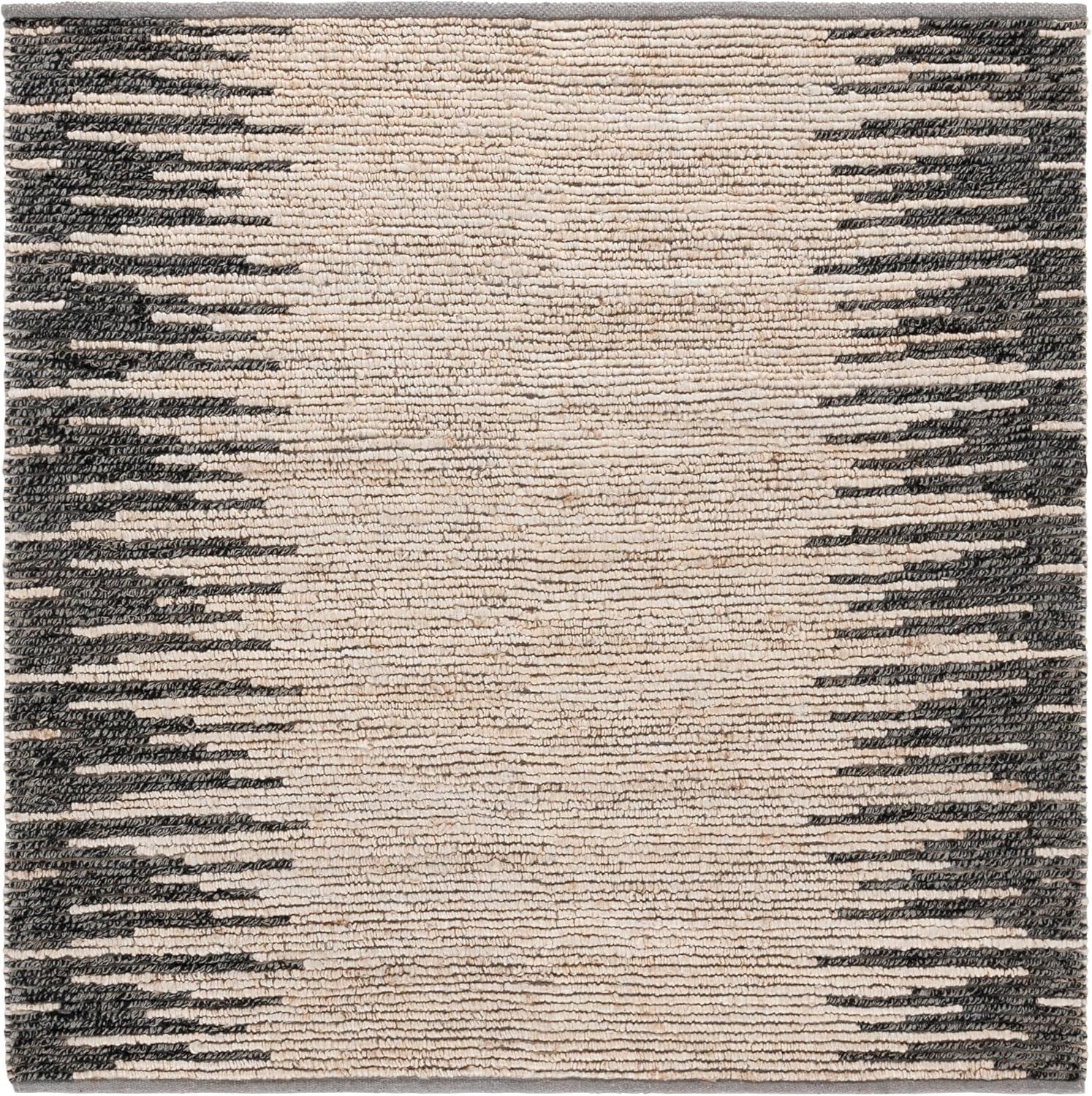 image:imageSAFAVIEH Area Rug 8x10 Natural Fiber Collection Large Grey amp Black Handmade Wool amp Jute Farmhouse Style Ideal for Living Room Bedroom Dining Space NF953FLight GreyBlack