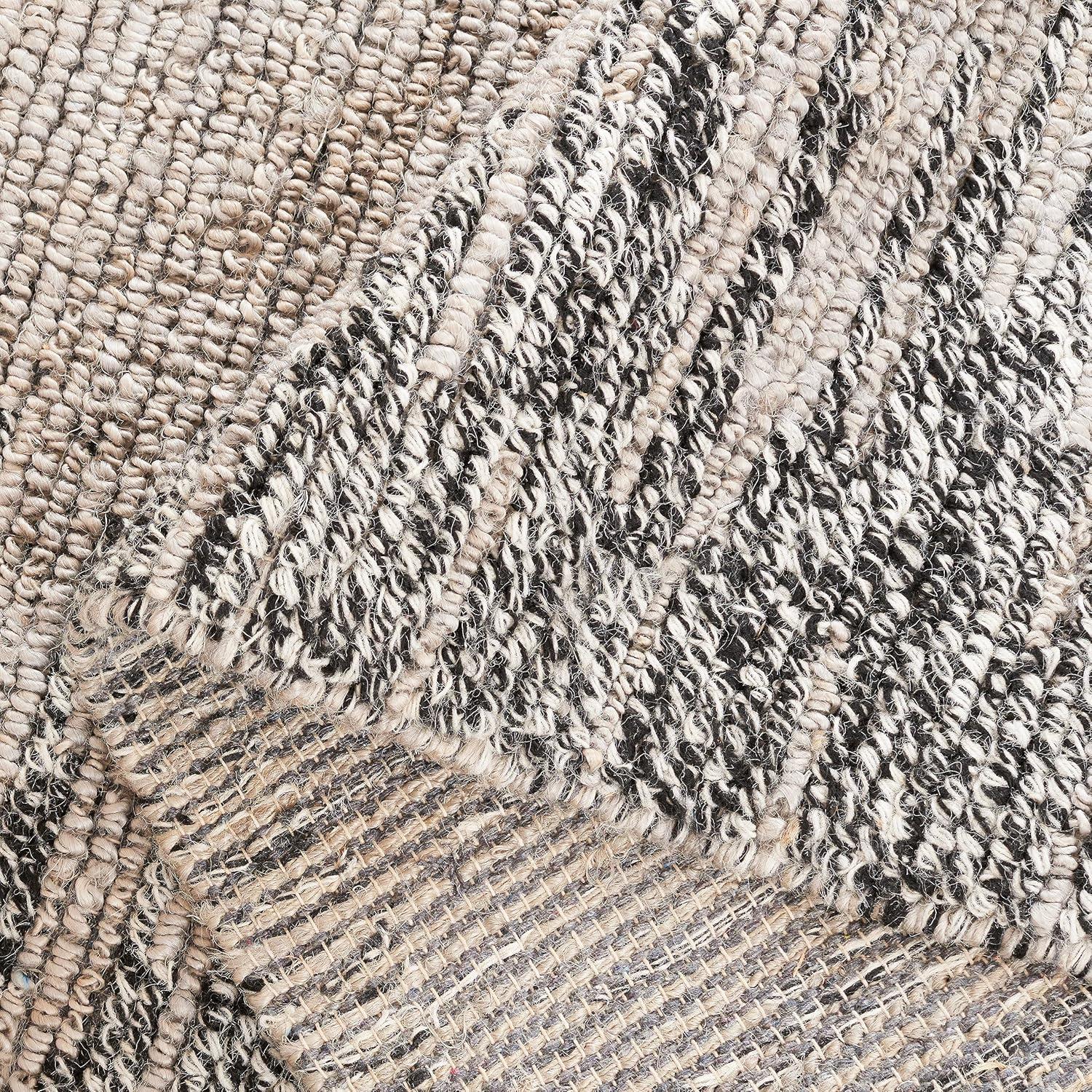 image:imageSAFAVIEH Area Rug 8x10 Natural Fiber Collection Large Grey amp Black Handmade Wool amp Jute Farmhouse Style Ideal for Living Room Bedroom Dining Space NF953FGreyBlack