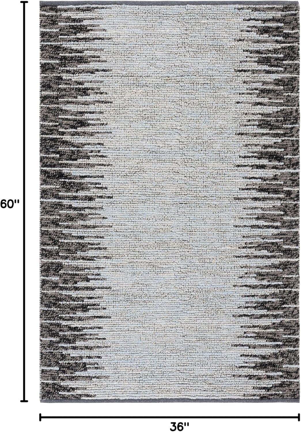 image:imageSAFAVIEH Area Rug 8x10 Natural Fiber Collection Large Grey amp Black Handmade Wool amp Jute Farmhouse Style Ideal for Living Room Bedroom Dining Space NF953FLight BlueBlack