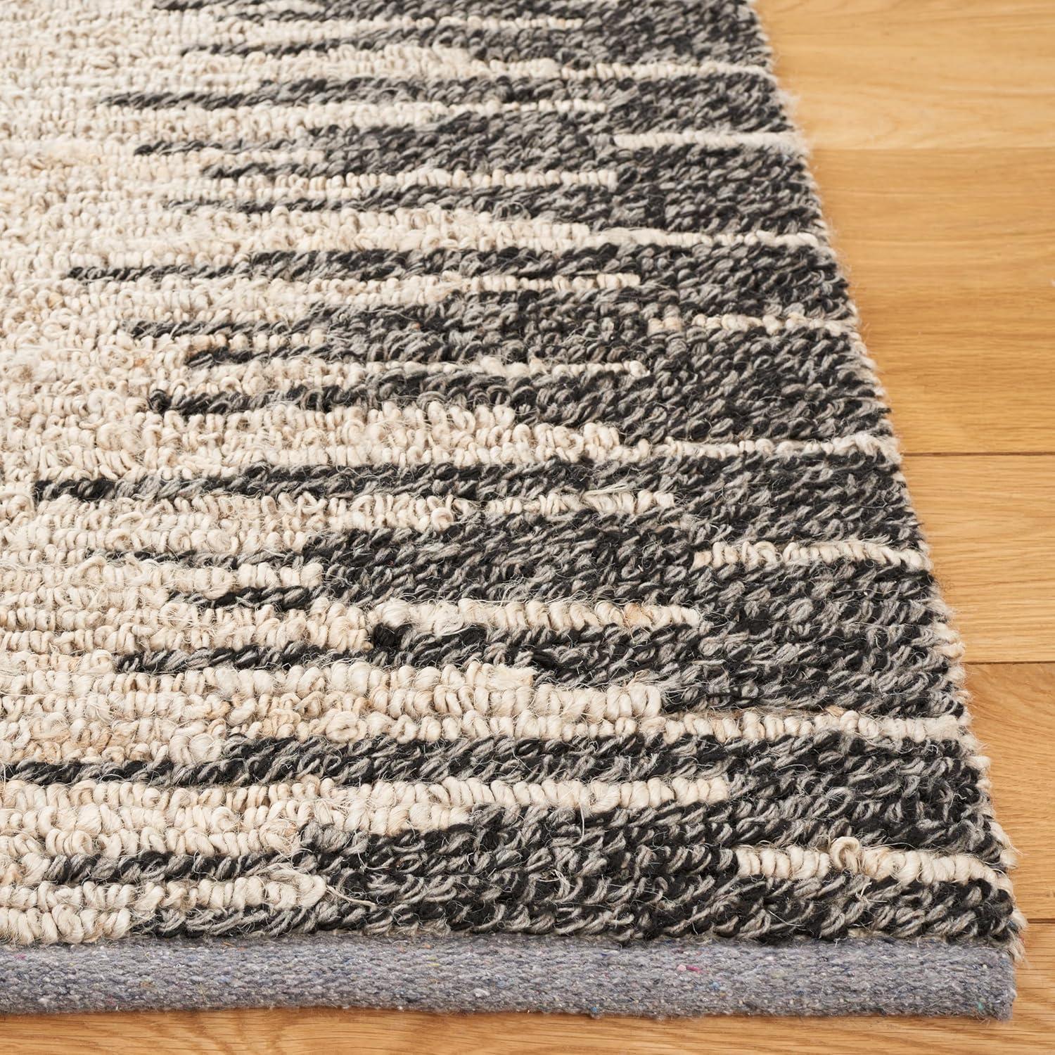 image:imageSAFAVIEH Area Rug 8x10 Natural Fiber Collection Large Grey amp Black Handmade Wool amp Jute Farmhouse Style Ideal for Living Room Bedroom Dining Space NF953FLight GreyBlack