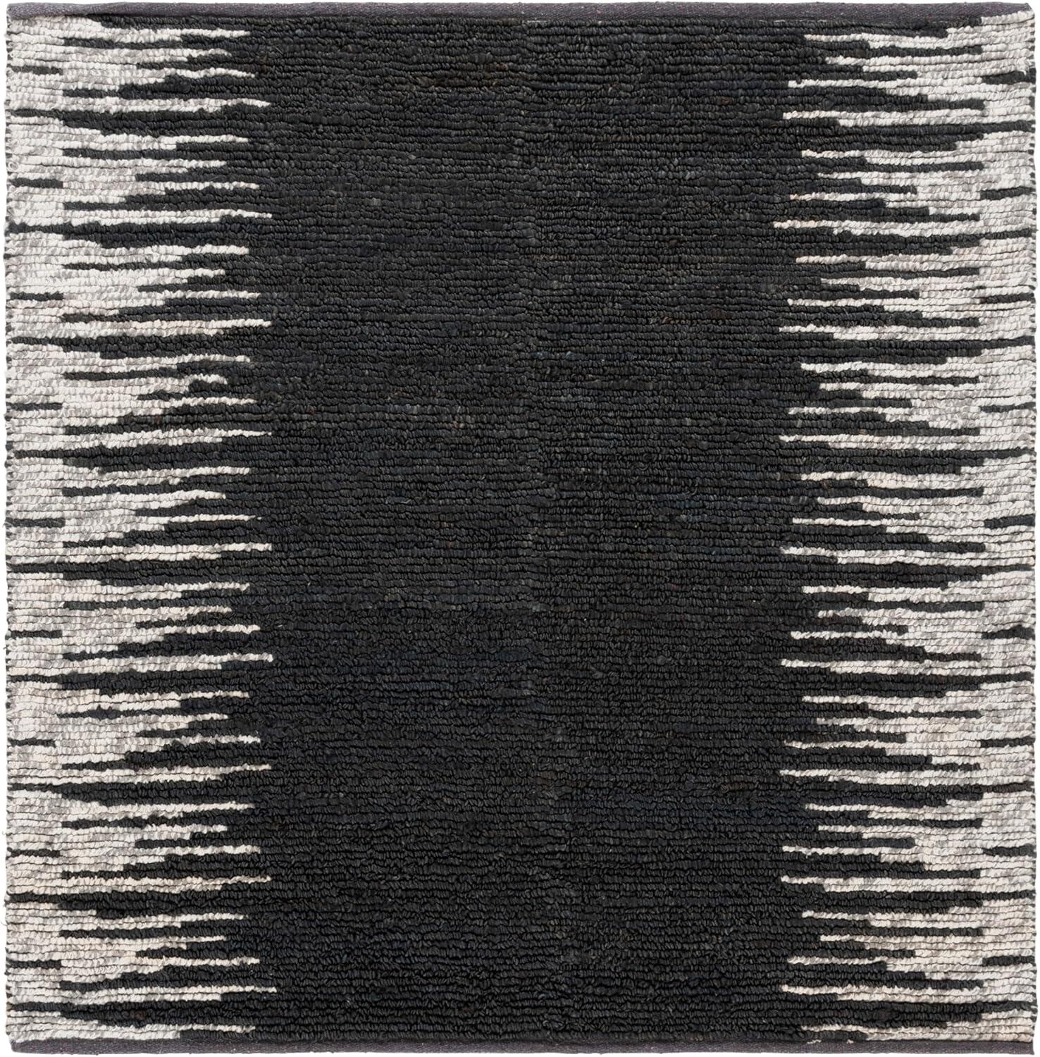 image:imageSAFAVIEH Area Rug 8x10 Natural Fiber Collection Large Grey amp Black Handmade Wool amp Jute Farmhouse Style Ideal for Living Room Bedroom Dining Space NF953FBlackBeige