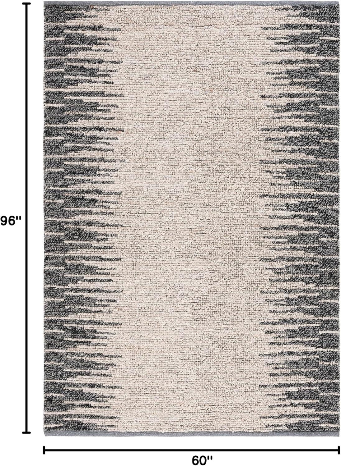 image:imageSAFAVIEH Area Rug 8x10 Natural Fiber Collection Large Grey amp Black Handmade Wool amp Jute Farmhouse Style Ideal for Living Room Bedroom Dining Space NF953FLight GreyBlack