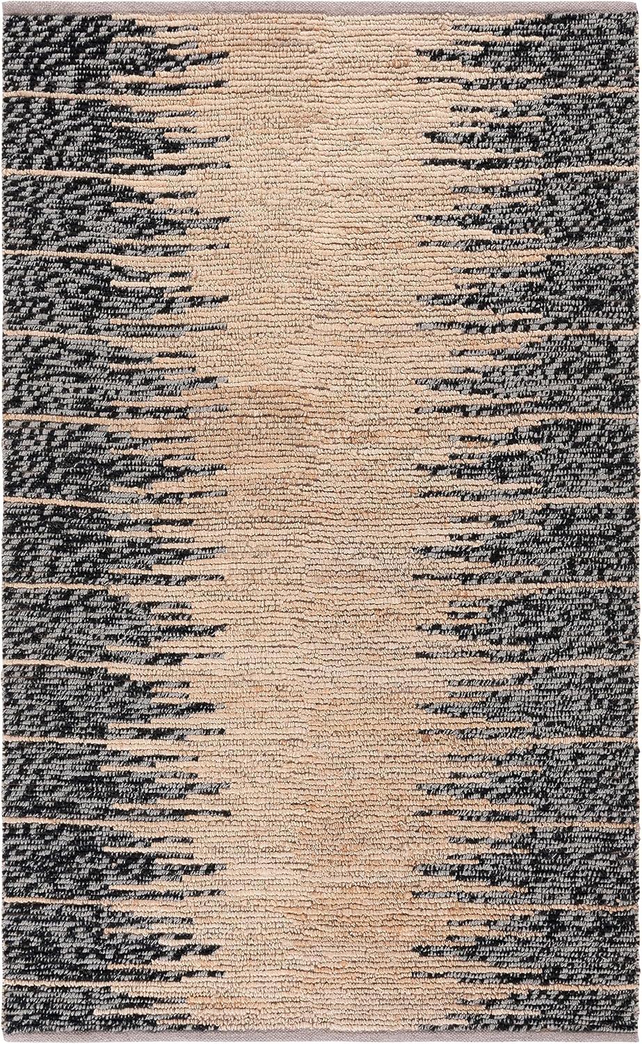 image:imageSAFAVIEH Area Rug 8x10 Natural Fiber Collection Large Grey amp Black Handmade Wool amp Jute Farmhouse Style Ideal for Living Room Bedroom Dining Space NF953FNaturalBlack