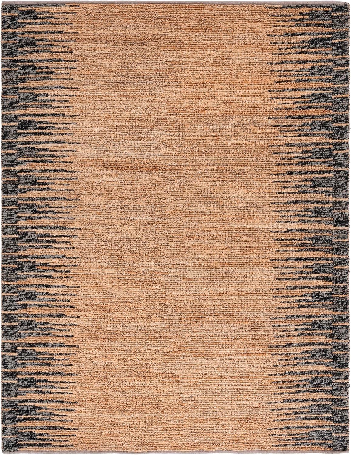 image:imageSAFAVIEH Area Rug 8x10 Natural Fiber Collection Large Grey amp Black Handmade Wool amp Jute Farmhouse Style Ideal for Living Room Bedroom Dining Space NF953FNaturalBlack