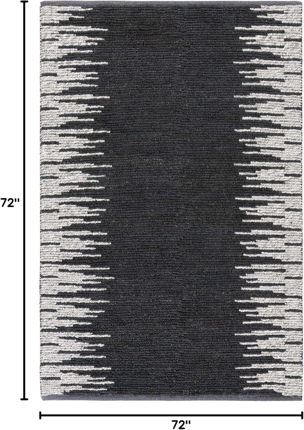 image:imageSAFAVIEH Area Rug 8x10 Natural Fiber Collection Large Grey amp Black Handmade Wool amp Jute Farmhouse Style Ideal for Living Room Bedroom Dining Space NF953FBlackBeige
