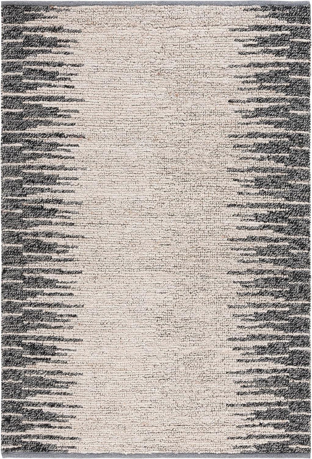 image:imageSAFAVIEH Area Rug 8x10 Natural Fiber Collection Large Grey amp Black Handmade Wool amp Jute Farmhouse Style Ideal for Living Room Bedroom Dining Space NF953FLight GreyBlack