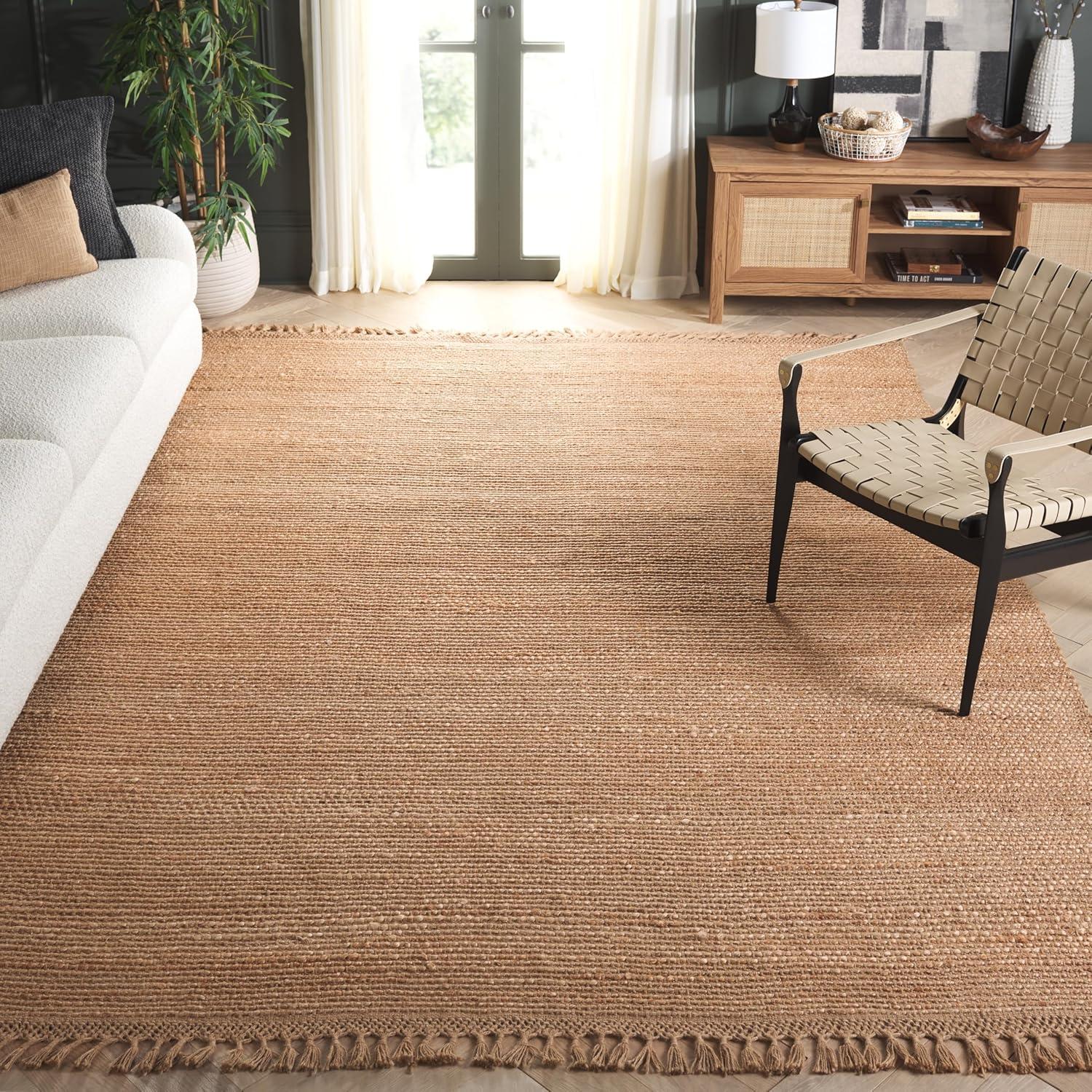 image:imageSAFAVIEH Area Rug 8x10 Natural Fiber Collection Large Natural Handmade Jute Ideal for Living Room Bedroom Dining Space NF357ANatural