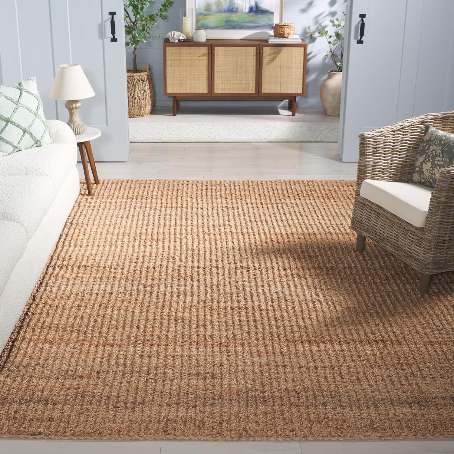 image:imageSAFAVIEH Area Rug 8x10 Natural Fiber Collection Large Natural Handmade Jute Ideal for Living Room Bedroom Dining Space NF371ANatural