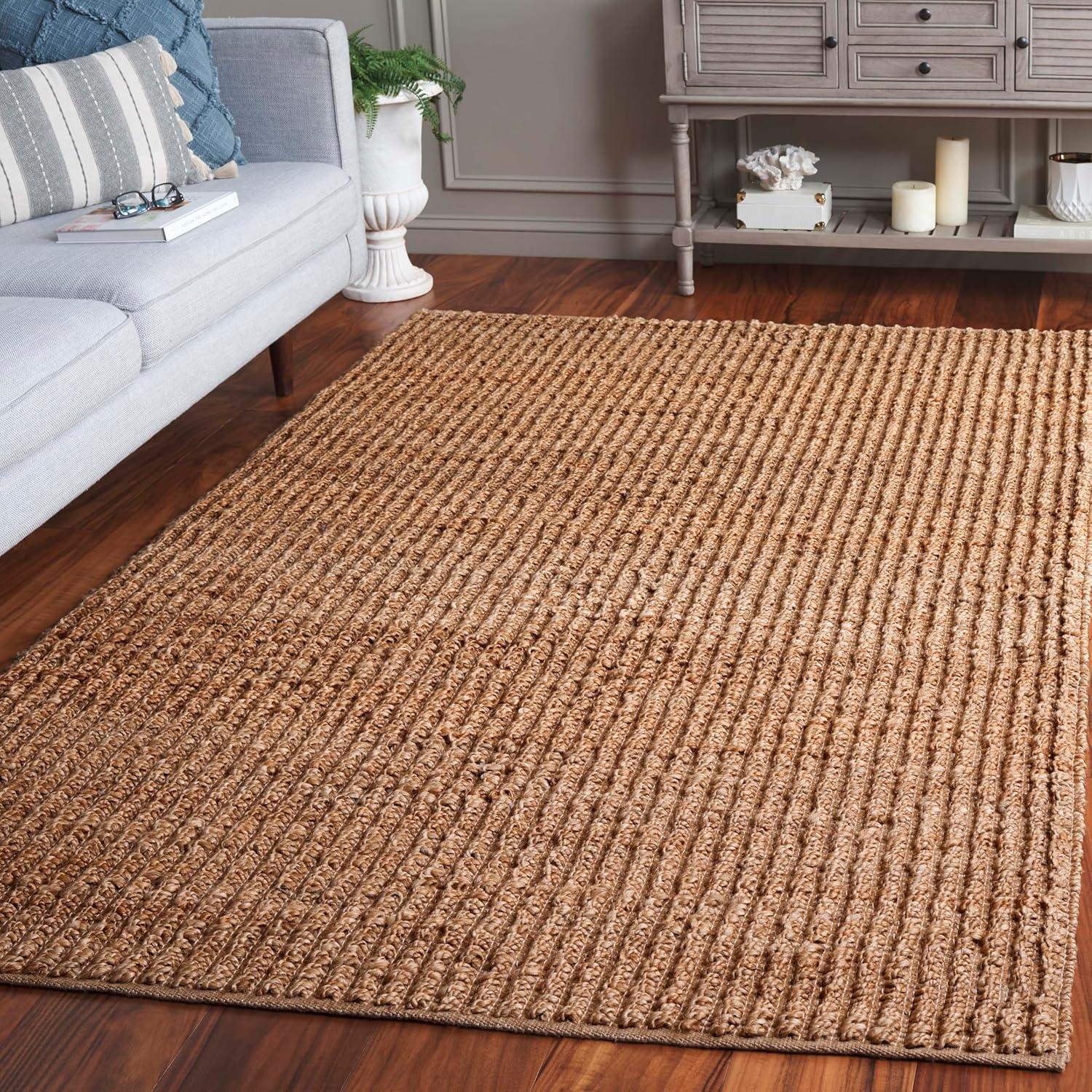 image:imageSAFAVIEH Area Rug 8x10 Natural Fiber Collection Large Natural Handmade Jute Ideal for Living Room Bedroom Dining Space NF371ANatural