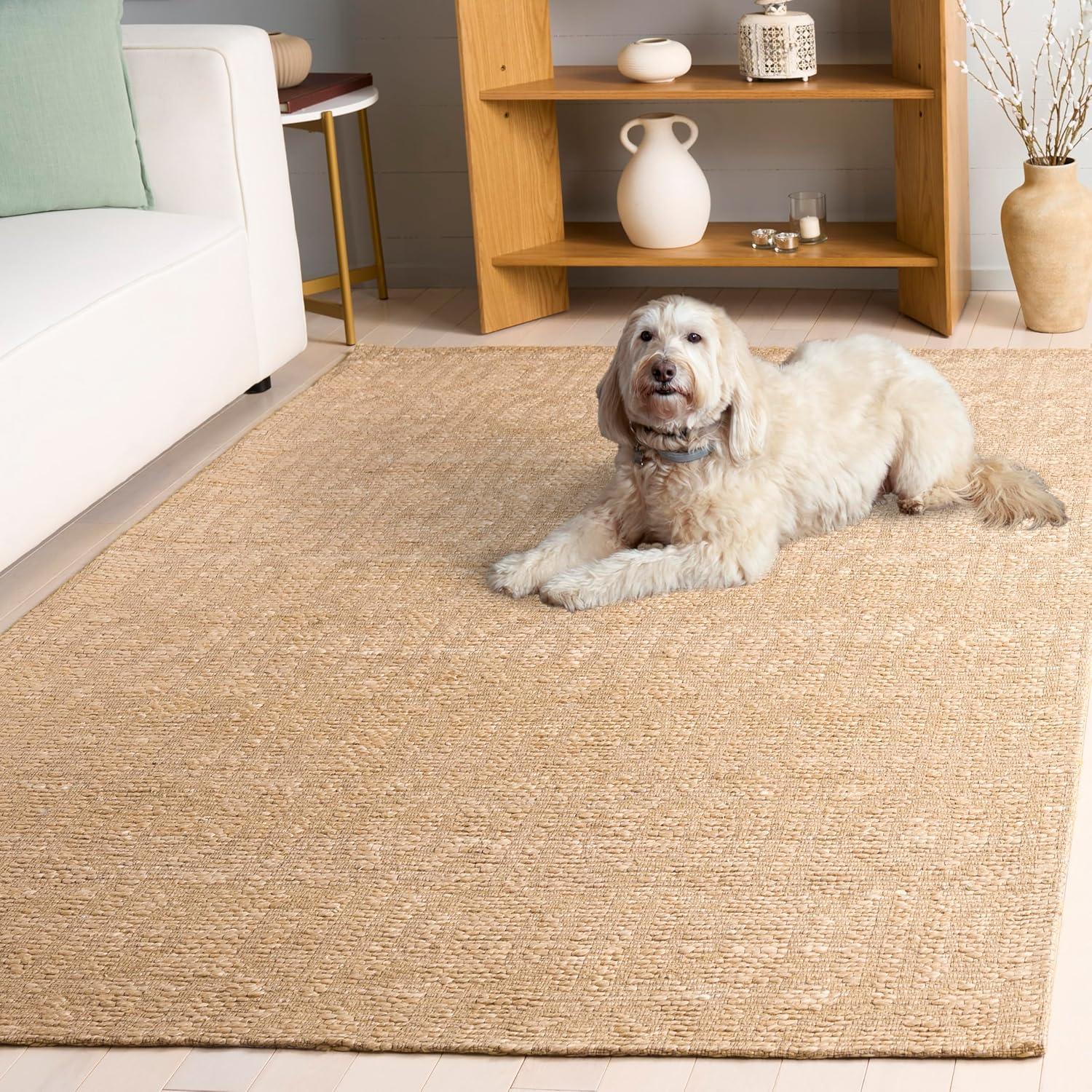 image:imageSAFAVIEH Area Rug 8x10 Natural Fiber Collection Large Natural Handmade Jute Ideal for Living Room Bedroom Dining Space NF573ANatural
