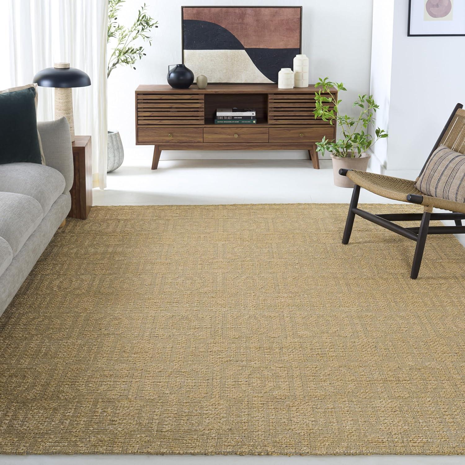 image:imageSAFAVIEH Area Rug 8x10 Natural Fiber Collection Large Natural Handmade Jute Ideal for Living Room Bedroom Dining Space NF573ANatural