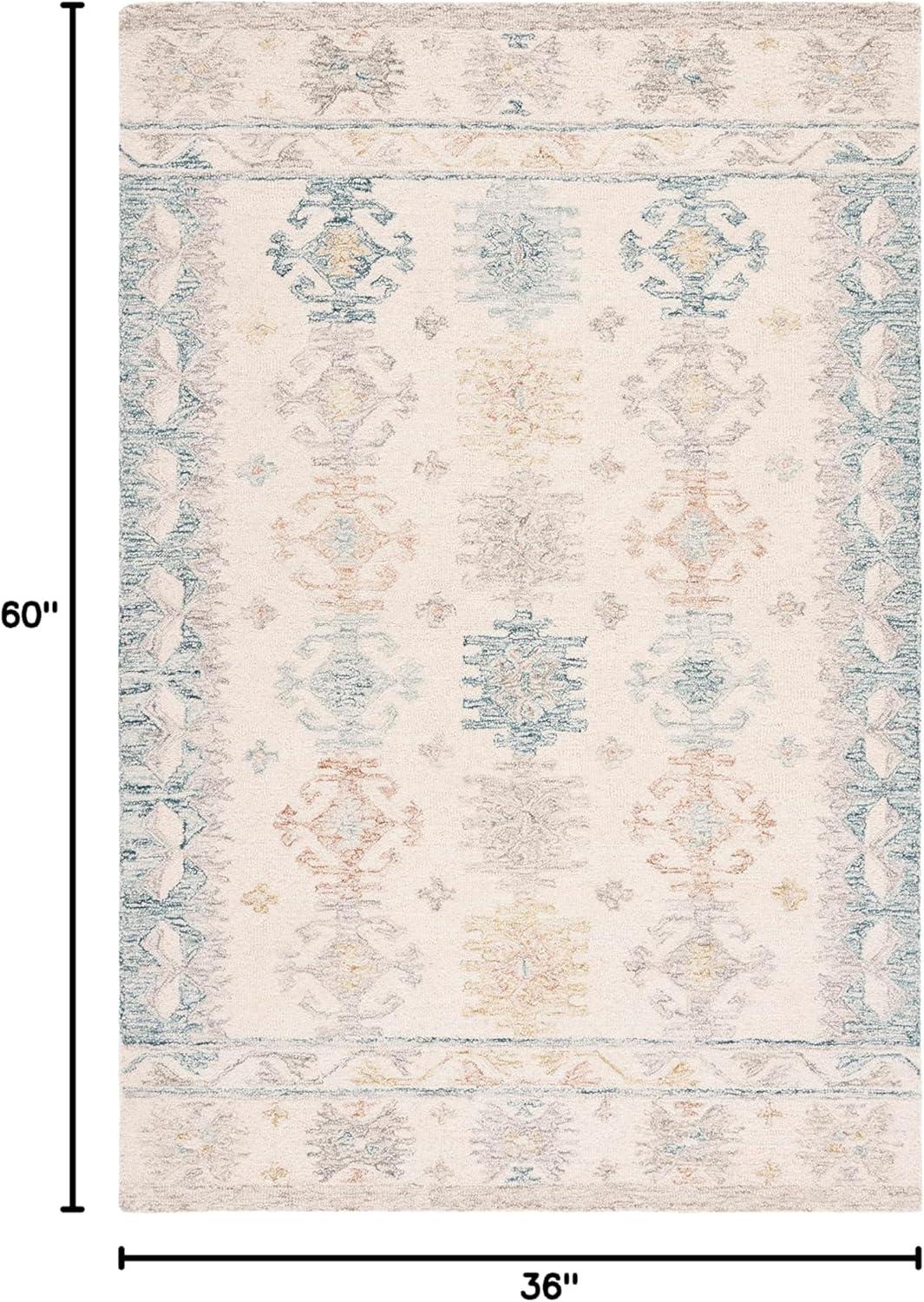 image:imageSAFAVIEH Area Rug 8x10 Natural Fiber Collection Large Natural amp Black Handmade Flat Weave Jute Farmhouse Geometric Design Ideal for Living Room Bedroom Dining Space NF382AIvoryBlue