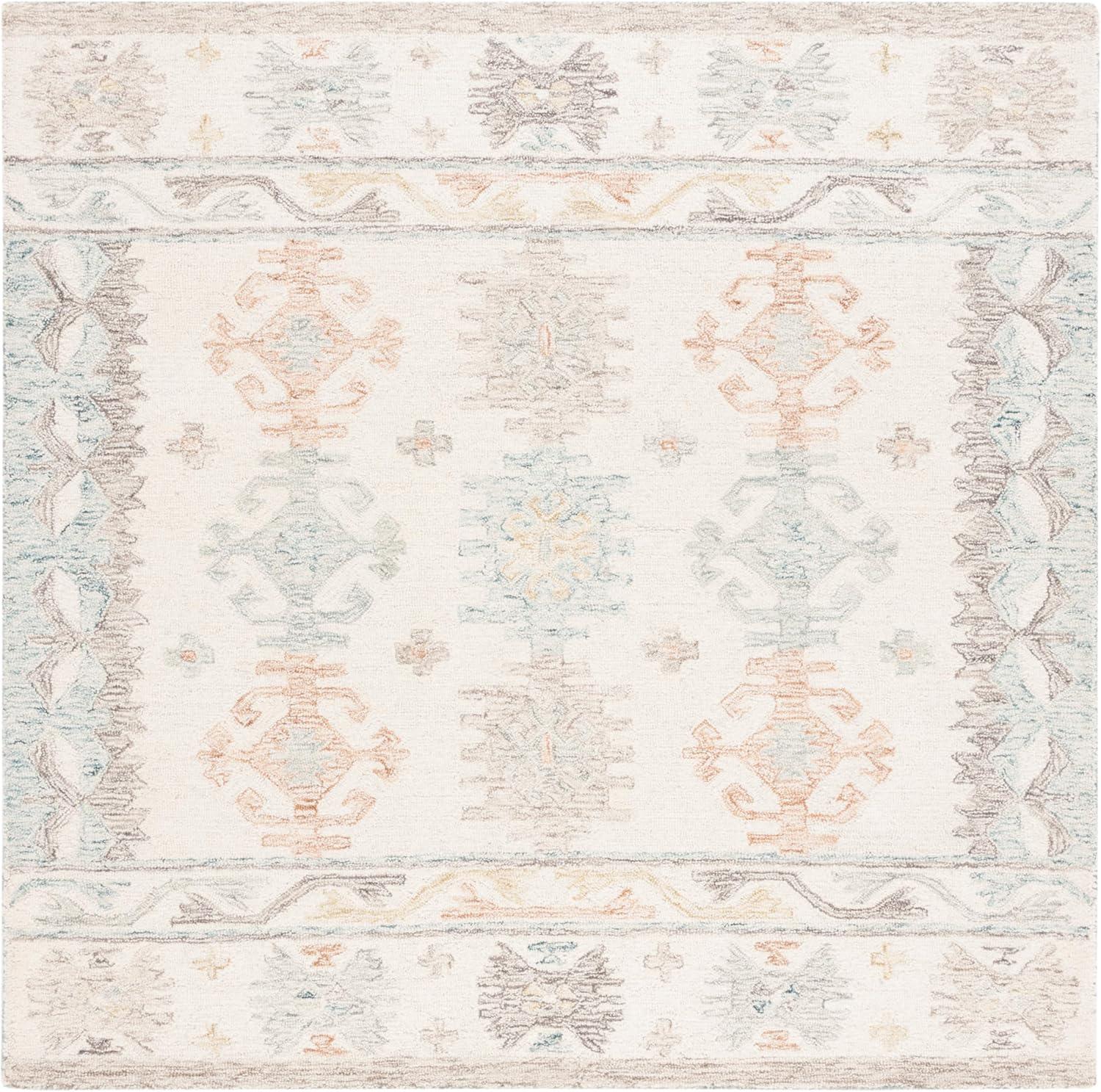 image:imageSAFAVIEH Area Rug 8x10 Natural Fiber Collection Large Natural amp Black Handmade Flat Weave Jute Farmhouse Geometric Design Ideal for Living Room Bedroom Dining Space NF382AIvoryBlue