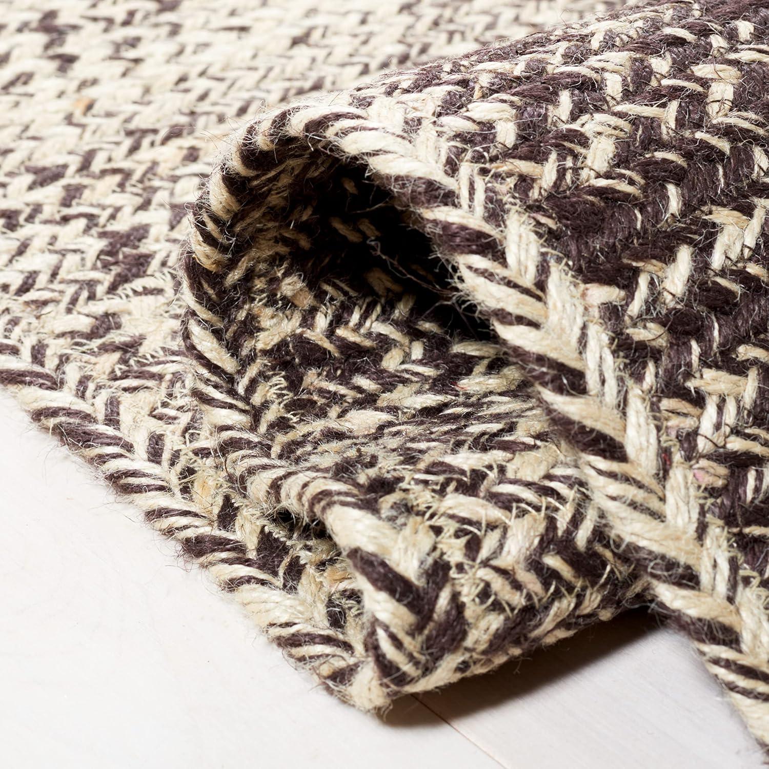 image:imageSAFAVIEH Area Rug 8x10 Natural Fiber Collection Large Natural amp Brown Handmade Jute Boho Ombre Design Ideal for Living Room Bedroom Dining Space NFB263TNaturalBrown