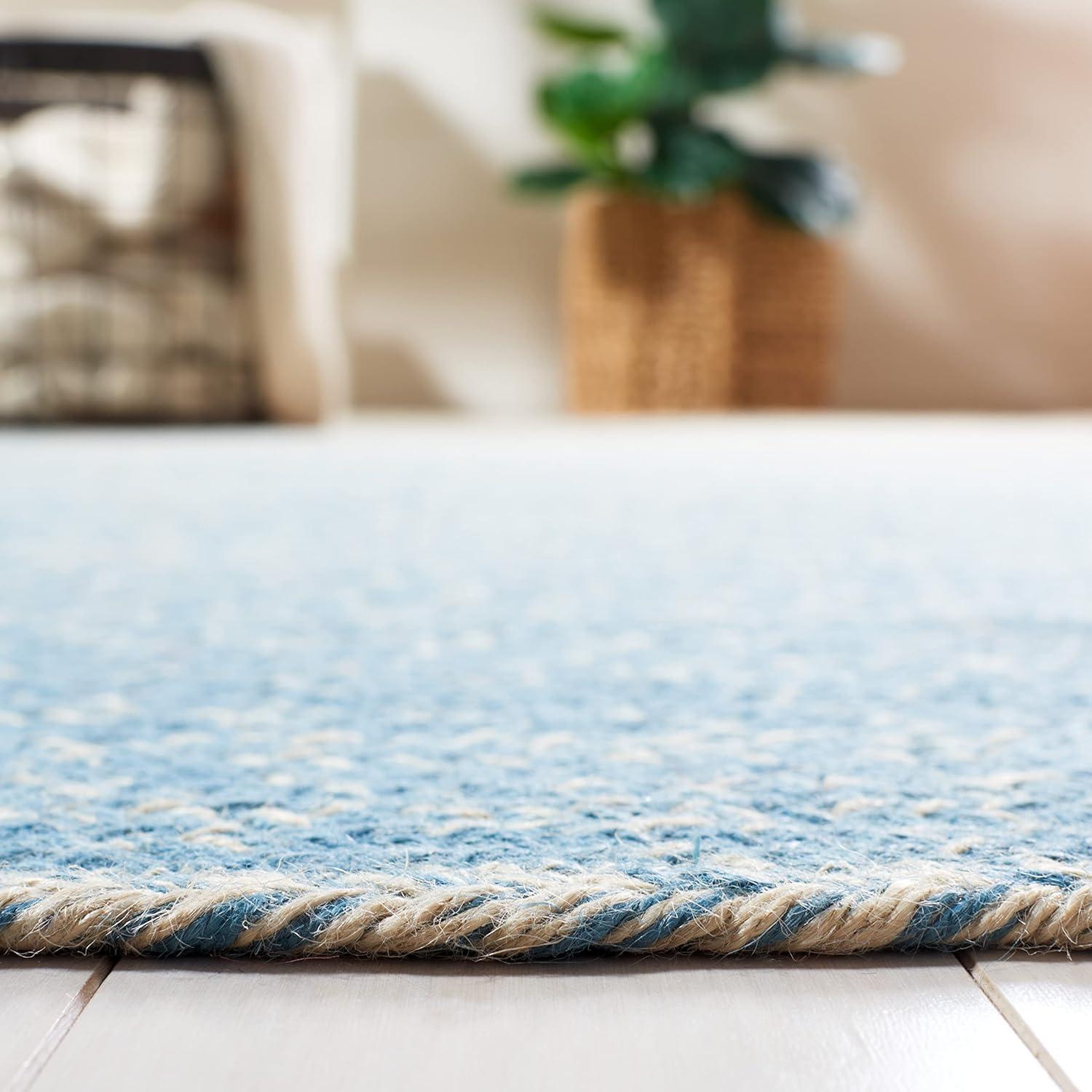 image:imageSAFAVIEH Area Rug 8x10 Natural Fiber Collection Large Natural amp Brown Handmade Jute Boho Ombre Design Ideal for Living Room Bedroom Dining Space NFB263TNaturalLight Blue