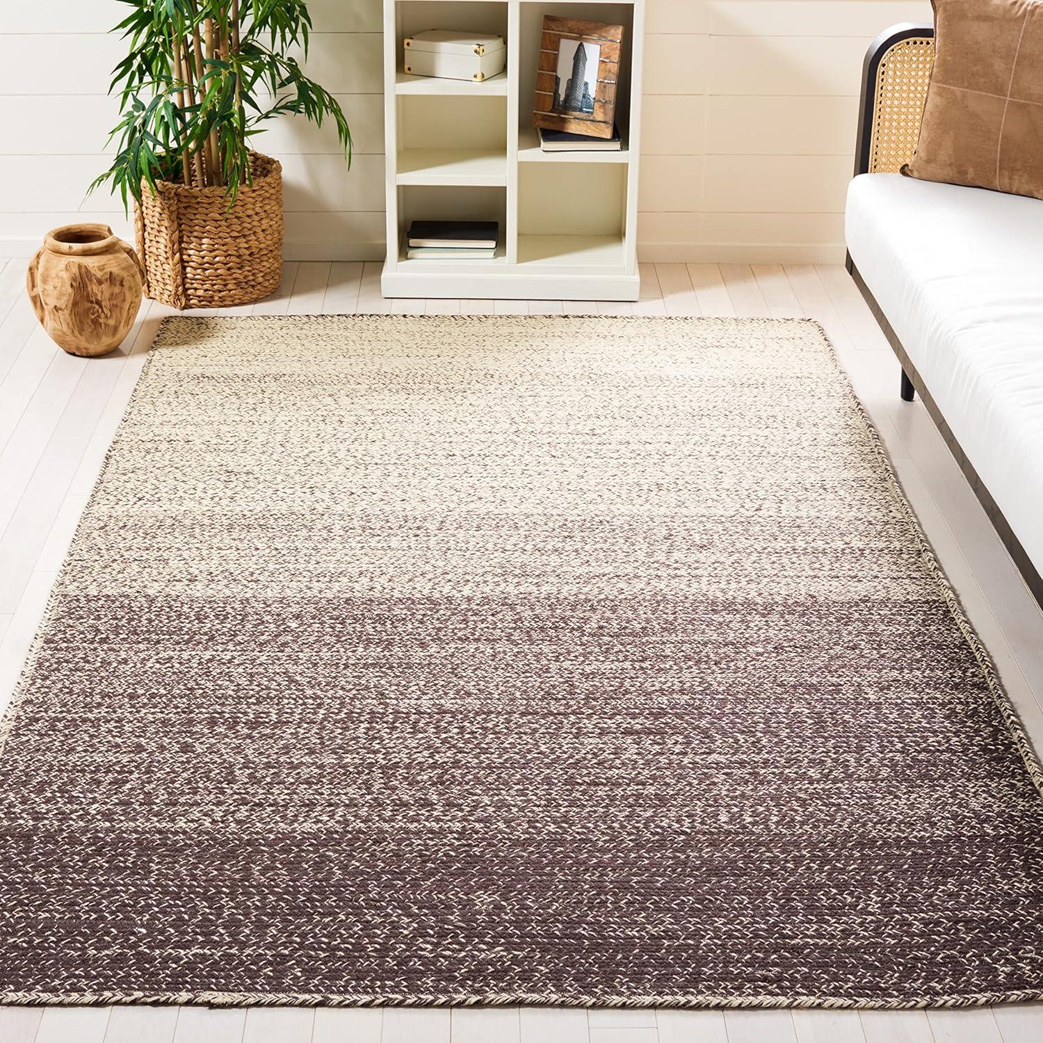 image:imageSAFAVIEH Area Rug 8x10 Natural Fiber Collection Large Natural amp Brown Handmade Jute Boho Ombre Design Ideal for Living Room Bedroom Dining Space NFB263TNaturalBrown