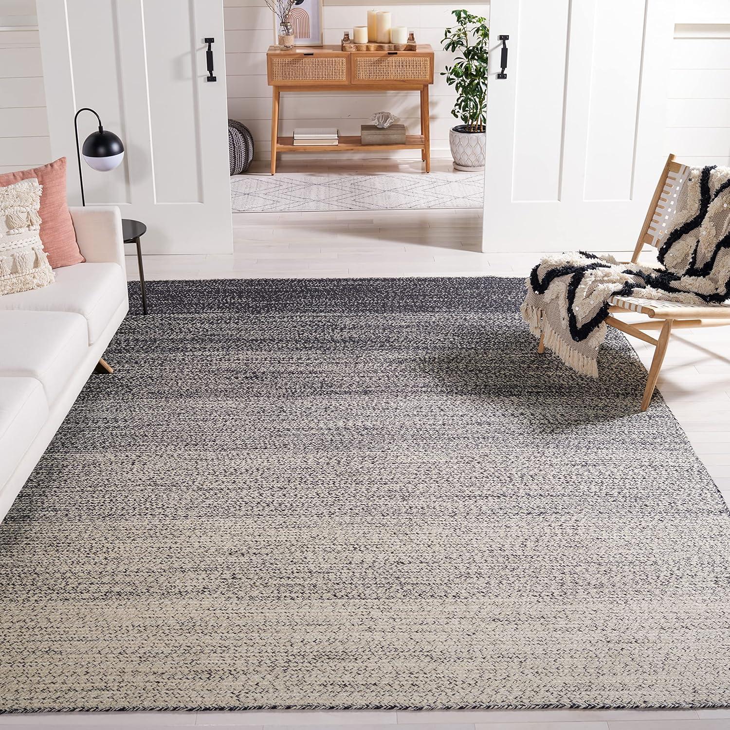 image:imageSAFAVIEH Area Rug 8x10 Natural Fiber Collection Large Natural amp Brown Handmade Jute Boho Ombre Design Ideal for Living Room Bedroom Dining Space NFB263TNaturalBlack