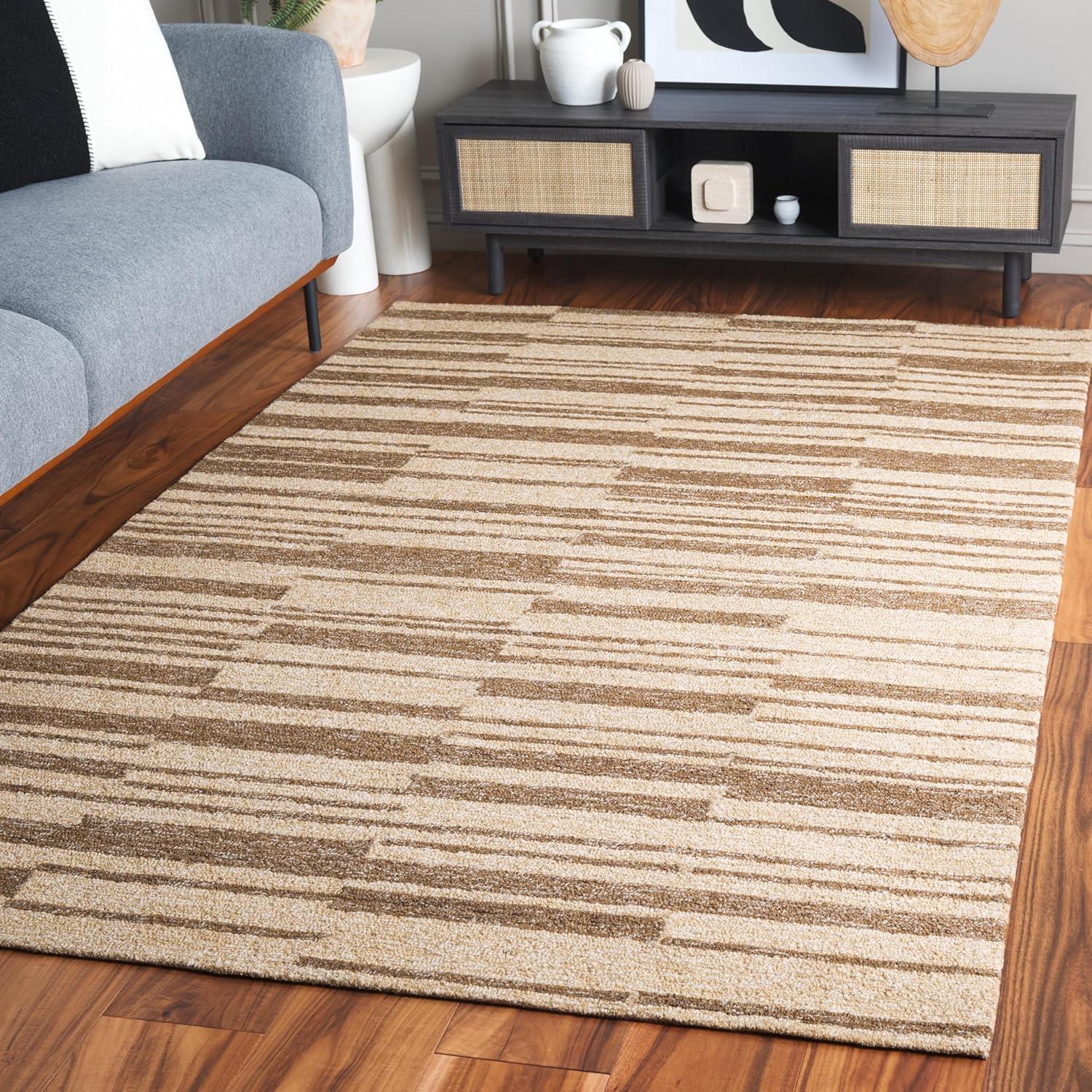 image:imageSAFAVIEH Area Rug 8x10 Natural Fiber Collection Large Natural amp Brown Handmade Jute Ideal for Living Room Bedroom Dining Space NFB726TNaturalBrown