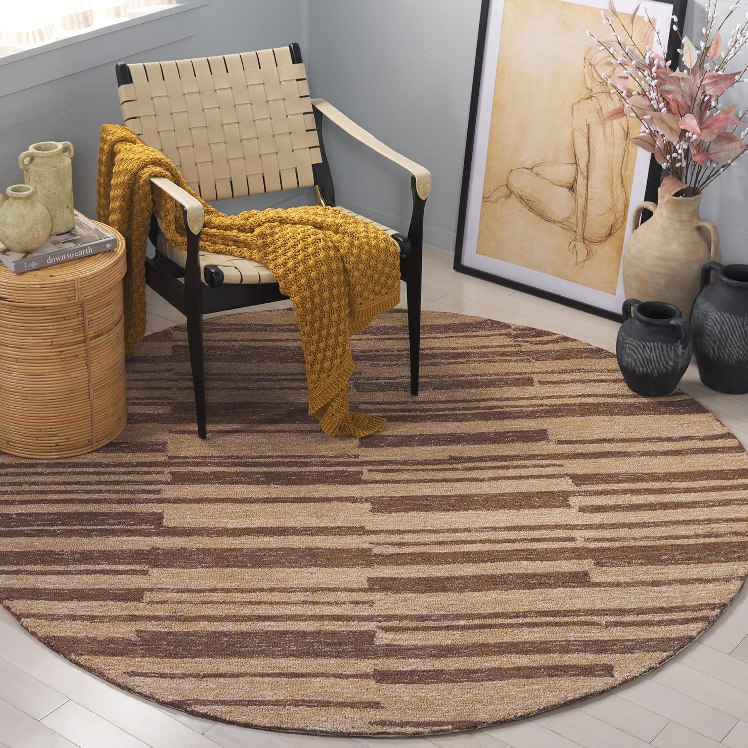 image:imageSAFAVIEH Area Rug 8x10 Natural Fiber Collection Large Natural amp Brown Handmade Jute Ideal for Living Room Bedroom Dining Space NFB726TNaturalBrown