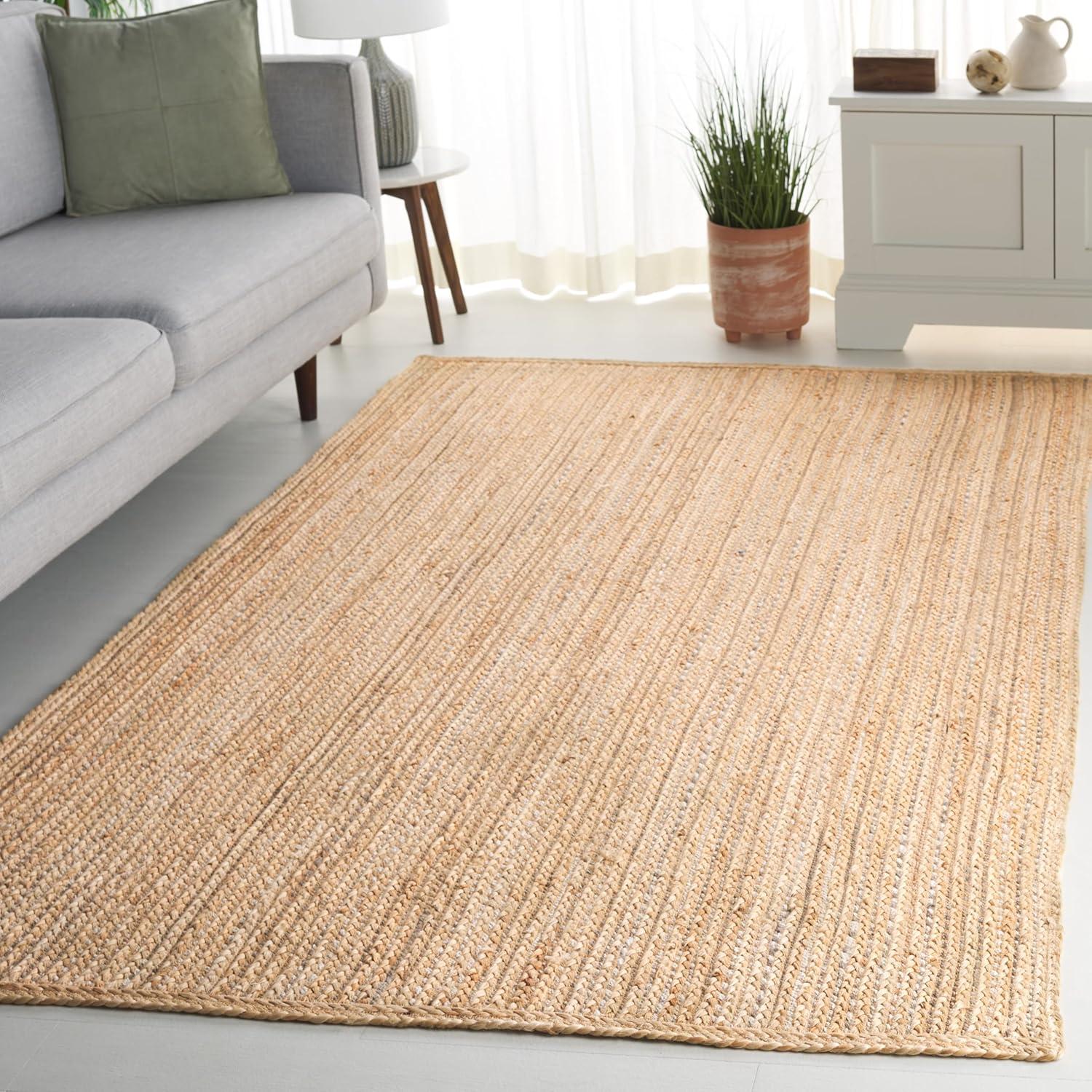 image:imageSAFAVIEH Area Rug 8x10 Natural Fiber Collection Large Natural amp Grey Farmhouse Style Ideal for Living Room Bedroom Dining Space NF840FNaturalGrey