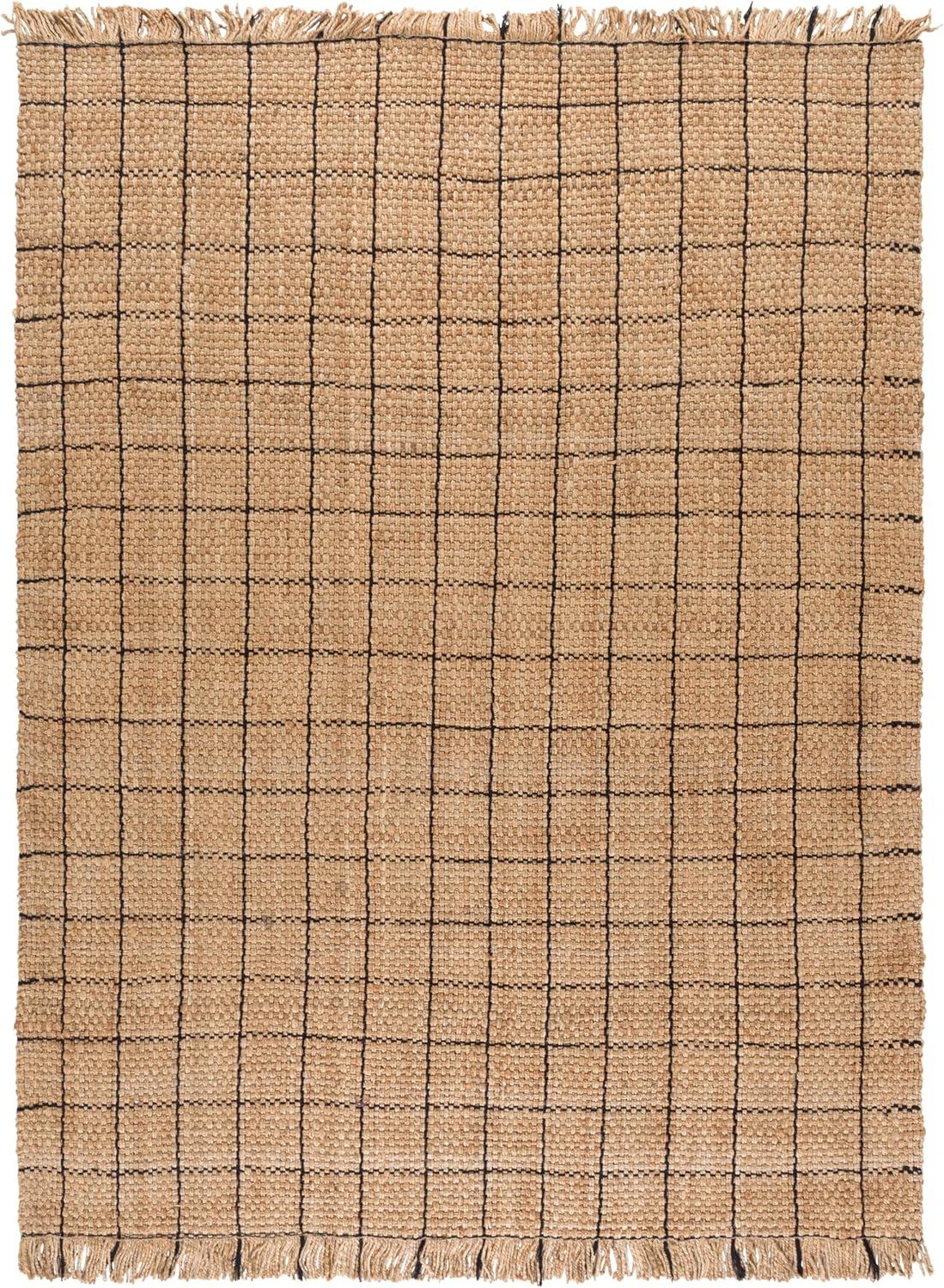 image:imageSAFAVIEH Area Rug 8x10 Natural Fiber Collection Large Natural amp Grey Handmade Jute Ideal for Living Room Bedroom Dining Space NF602FNaturalBlack