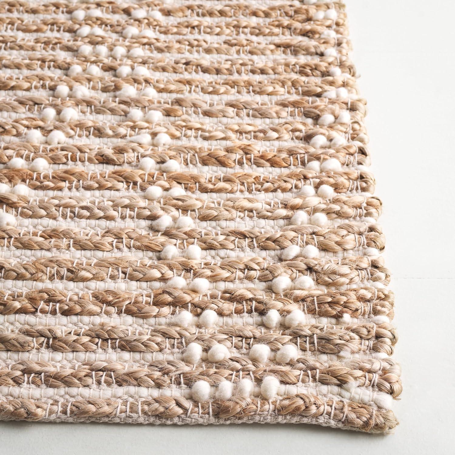 image:imageSAFAVIEH Area Rug 8x10 Natural Fiber Collection Large Natural amp Ivory Handmade Jute Ideal for Living Room Bedroom Dining Space NF877ANaturalIvory