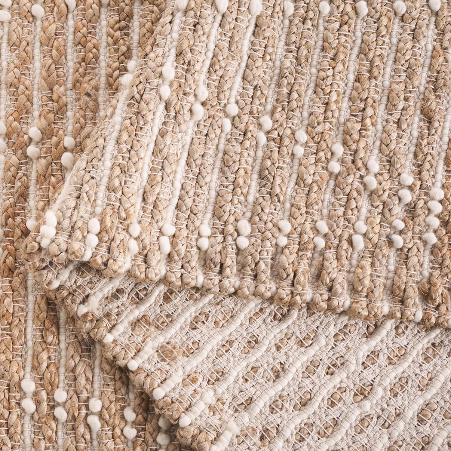 image:imageSAFAVIEH Area Rug 8x10 Natural Fiber Collection Large Natural amp Ivory Handmade Jute Ideal for Living Room Bedroom Dining Space NF877ANaturalIvory