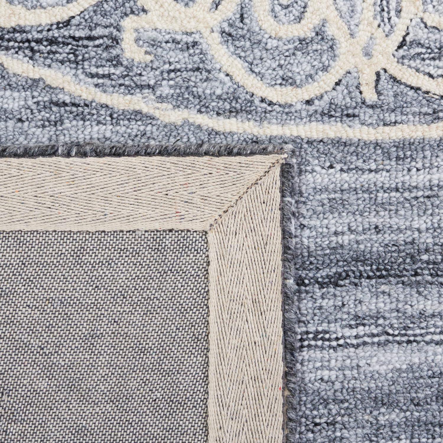 image:imageSAFAVIEH Area Rug 8x10 Natural Fiber Collection Large Natural amp Ivory Handmade Jute amp Wool Flat Weave Farmhouse Rustic Boho Fringe Design Ideal for Living Room Bedroom Dining Space NF377AGreyIvory