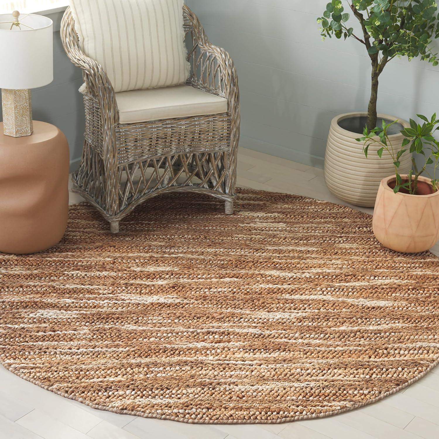 image:imageSAFAVIEH Area Rug 8x10 Natural Fiber Couture Large Natural Handmade Jute amp Cotton Ideal for Living Room Bedroom Dining Space NFC101BNatural