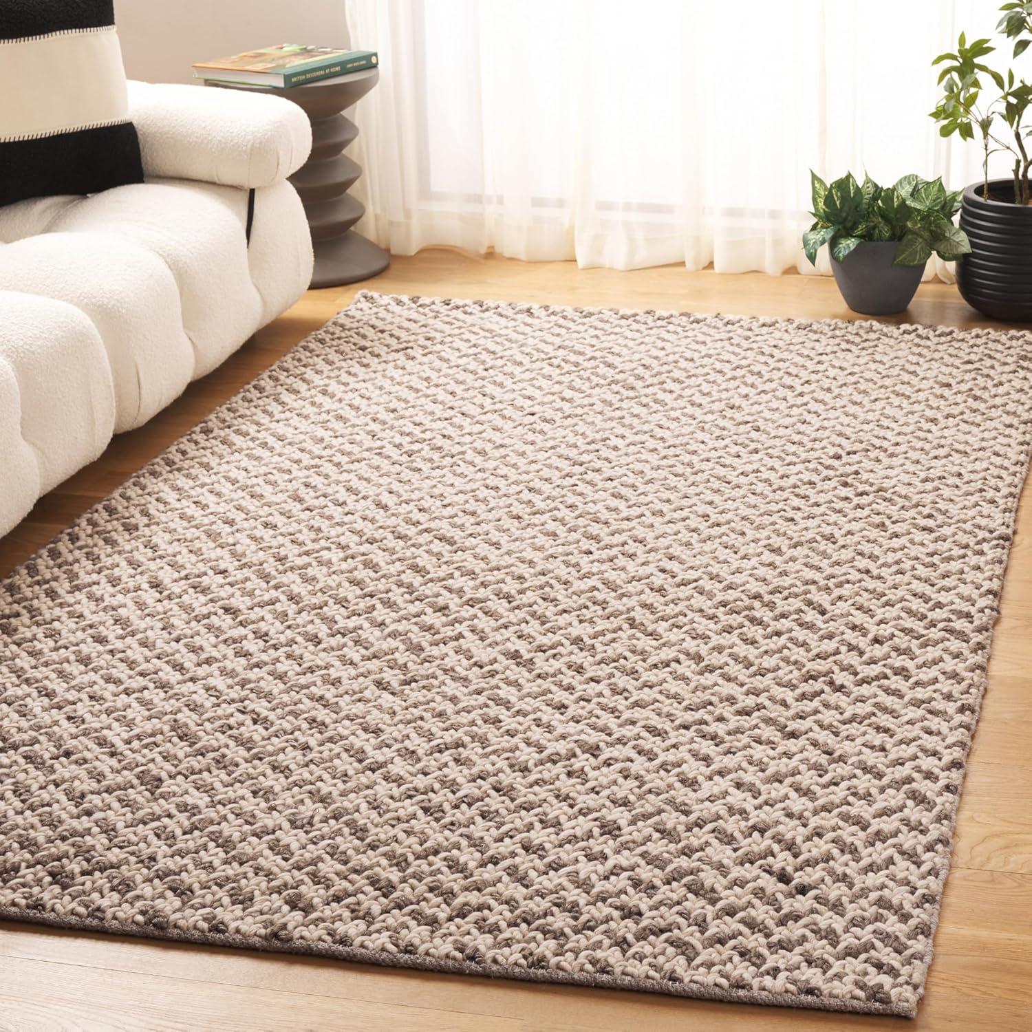 image:imageSAFAVIEH Area Rug 8x10 Natural Fiber Couture Collection Large Beige amp Grey Handmade Jute Ideal for Living Room Bedroom Dining Space NFC104FBeigeGrey