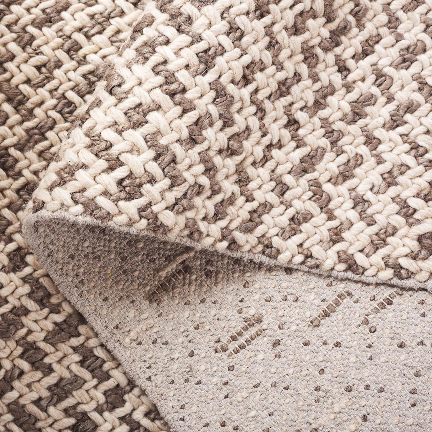 image:imageSAFAVIEH Area Rug 8x10 Natural Fiber Couture Collection Large Beige amp Grey Handmade Jute Ideal for Living Room Bedroom Dining Space NFC104FBeigeGrey