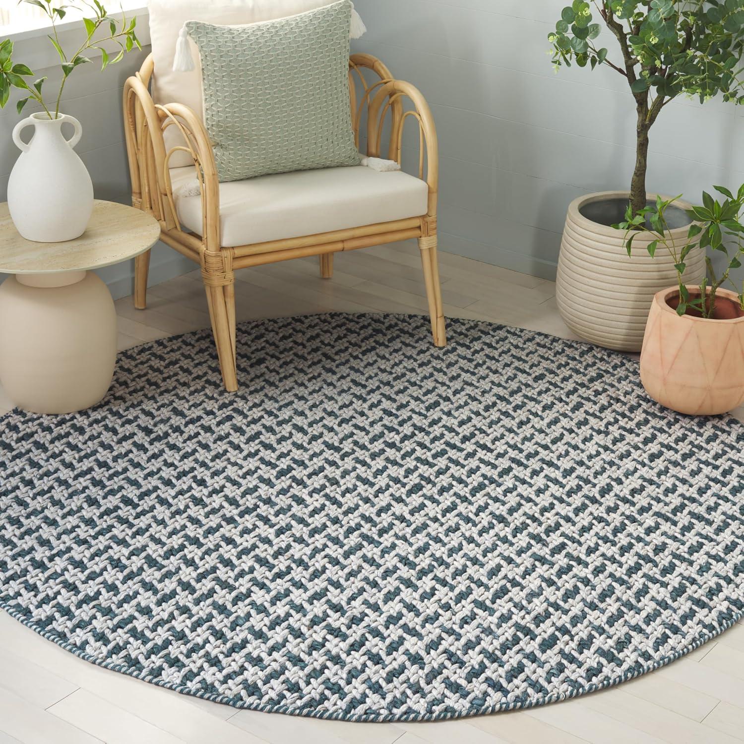 image:imageSAFAVIEH Area Rug 8x10 Natural Fiber Couture Collection Large Beige amp Grey Handmade Jute Ideal for Living Room Bedroom Dining Space NFC104FTealGrey