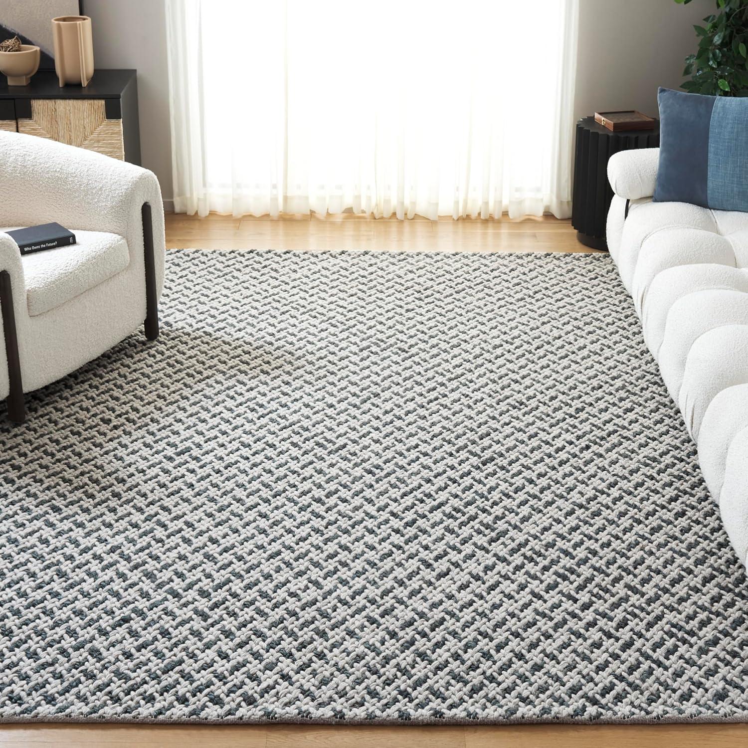 image:imageSAFAVIEH Area Rug 8x10 Natural Fiber Couture Collection Large Beige amp Grey Handmade Jute Ideal for Living Room Bedroom Dining Space NFC104FTealGrey