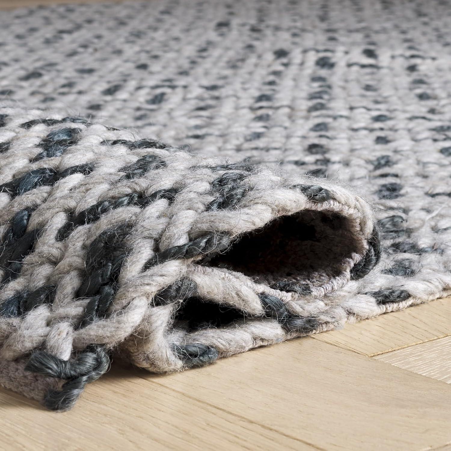 image:imageSAFAVIEH Area Rug 8x10 Natural Fiber Couture Collection Large Beige amp Grey Handmade Jute Ideal for Living Room Bedroom Dining Space NFC104FTealGrey