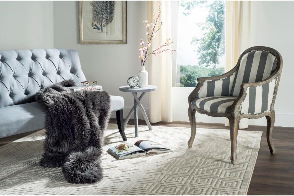 image:imageSAFAVIEH Faux Grey Shadow Fox Throw Collection StandardDark Grey