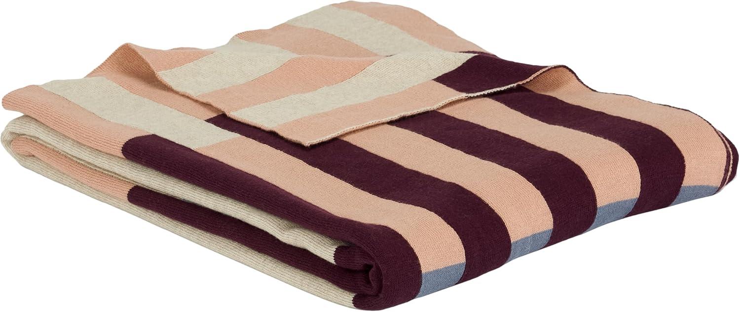 image:imageSAFAVIEH Home Collection Zoie Multicolored Stripe Cotton 50 x 60 Decorative Accent Throw Blanket