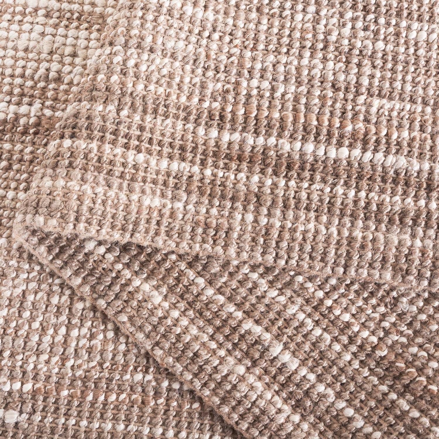 image:imageSAFAVIEH Natural Fiber Collection Area Rug 8 x 10 Ivory amp Grey Flatweave Jute Ideal for The Living Room Dining Room Bedroom NF843FIvoryGrey