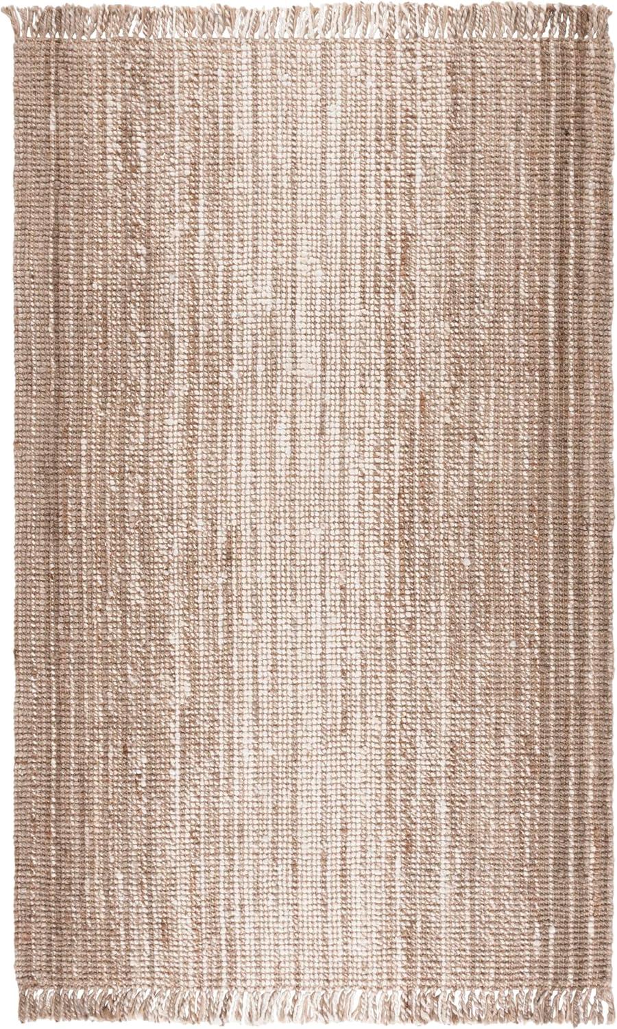 image:imageSAFAVIEH Natural Fiber Collection Area Rug 8 x 10 Ivory amp Grey Flatweave Jute Ideal for The Living Room Dining Room Bedroom NF843FIvoryGrey