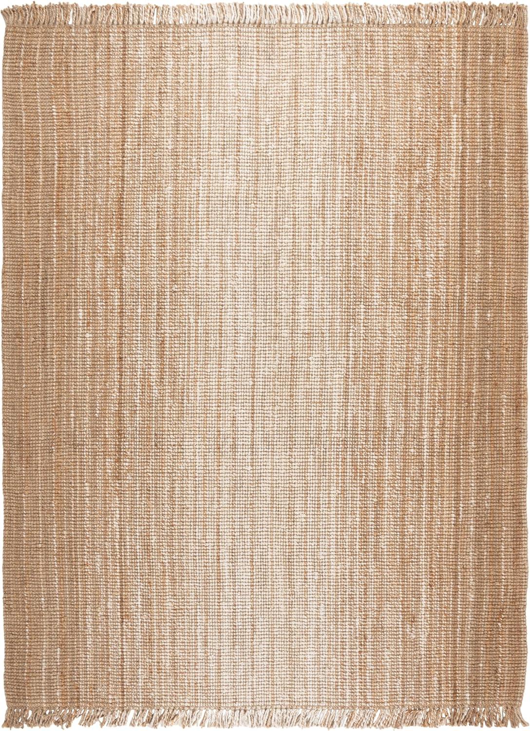 image:imageSAFAVIEH Natural Fiber Collection Area Rug 8 x 10 Ivory amp Grey Flatweave Jute Ideal for The Living Room Dining Room Bedroom NF843FIvoryNatural
