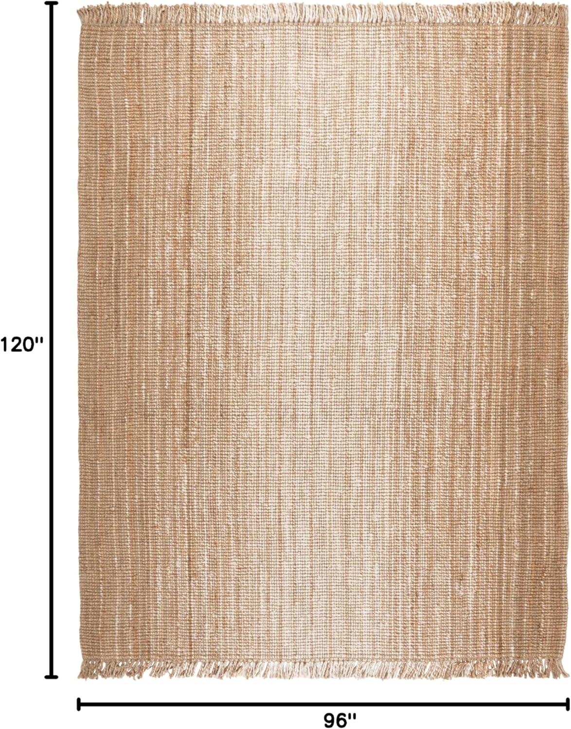image:imageSAFAVIEH Natural Fiber Collection Area Rug 8 x 10 Ivory amp Grey Flatweave Jute Ideal for The Living Room Dining Room Bedroom NF843FIvoryNatural